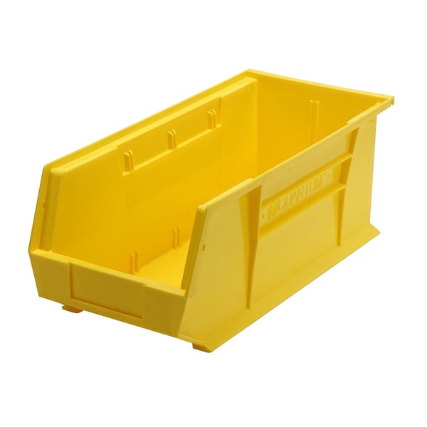 Hang & Stack Storage Bin, Polypropylene, Yellow, 7 in H, 8-1/4 in W, 18 in L